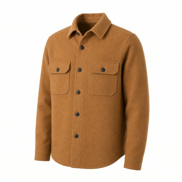 A camel overshirt